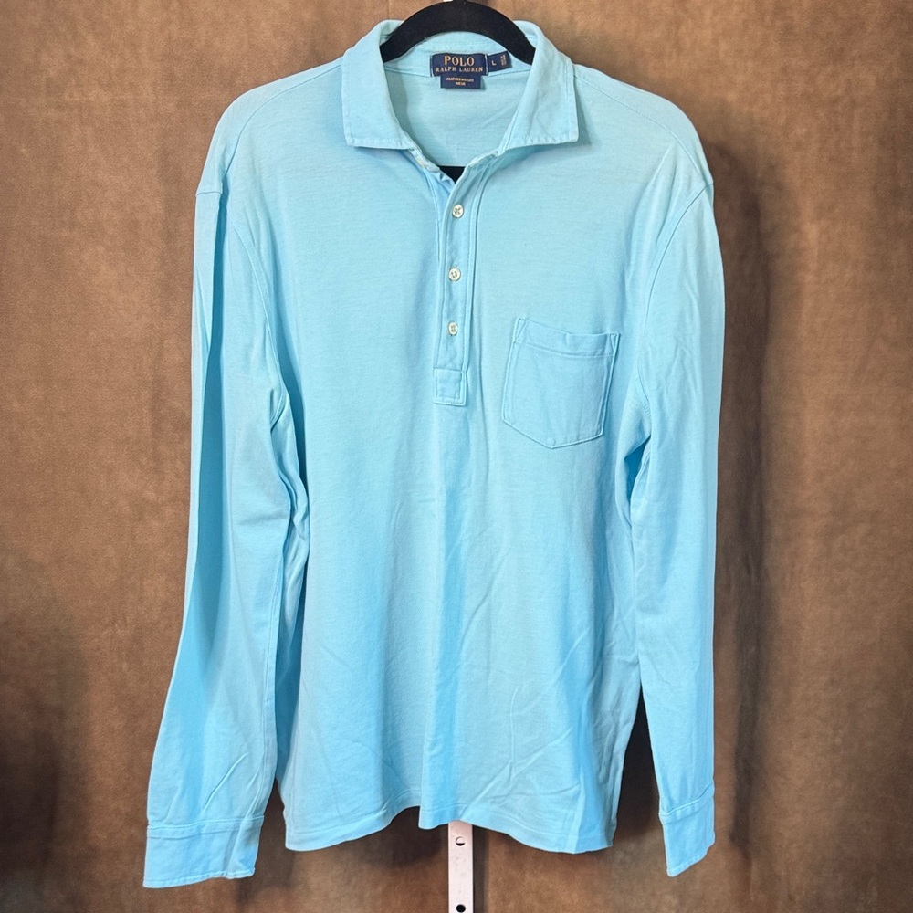 Polo by Ralph Lauren Men's Sky Blue Long Sleeve Polo Size Large